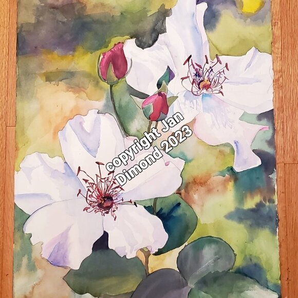 Hand Crafted Other - Watercolor Painting, Signed Original Art, One-of-a-Kind  - Not a Print  Large